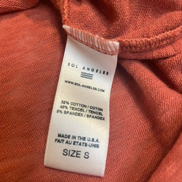 SOL Angeles Red/Coral Light Weight Classic Beach Style Loose Fit Tank Top Small - Picture 6 of 11